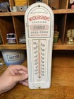 Vintage Wickershams Hybrid Seed Corn Brookston Indiana Tin Thermometer Sign
