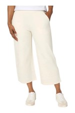 Denim  Co. Active Women's French Terry Crop Pant w/Embroidery Natural