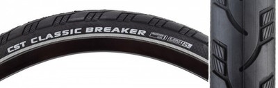 CST Premium Classic 26x1 3/8 Clincher Tire with Reflective Sidewall &