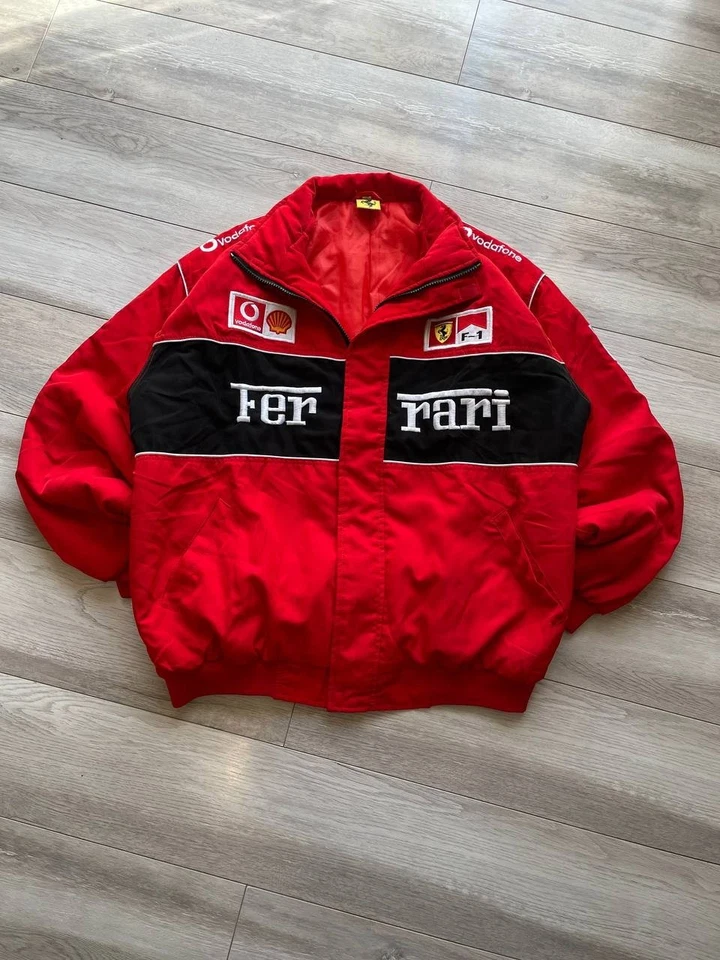Vintage Ferrari Formula One Racing Jacket Michael Schumacher Vodafone 90 Size XL - Image 2 of 4