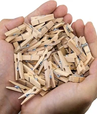 200 PCS Mini Wooden Clothes Pins, 1.2 Inch for Photos Baby Shower DIY Crafts