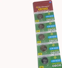 Five (5) Lithium Battery 3V CR1632 CR 1632 Button Battery Ex. 2029