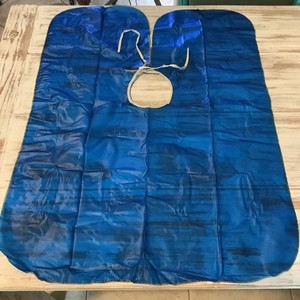 Vintage Blue Vinyl Barber Haircutting Salon Cape