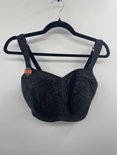 NWT Panache Power Underwire Sports Bra Women 32K Black Adjustable Comfort Summer