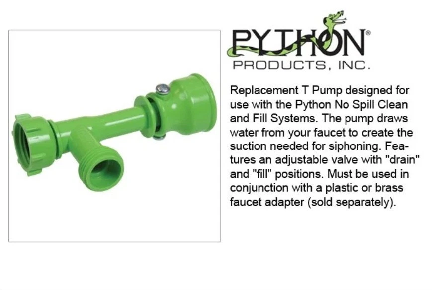 Python Products No Spill Clean and Fill Replacement Pump 13B Aquarium Siphon - Image 2 of 3