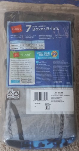 Slip boxer Hanes ragazzo confezione da 7 pezzi cool comfort vita morbida senza etichette XL 18 - Foto 2 di 3