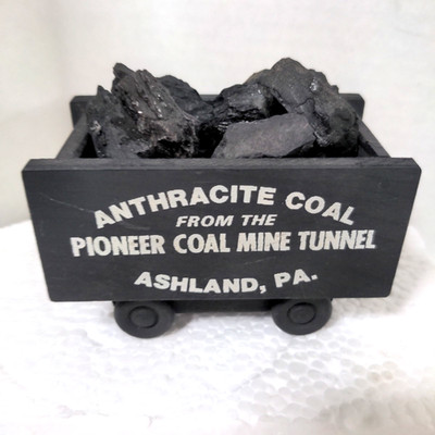 Ashland PA Pioneer Coal Mine Tunnel Souvenir Miniature Mine Car Vintage Wooden