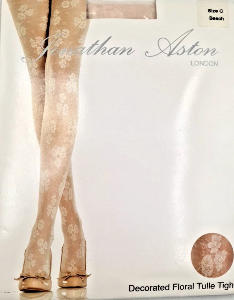 Medias de tul florales Jonathan Aston Beach talla C grandes 86 % poliamida nuevas en paquete Foto 2 de 4