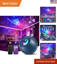 4-in-1 Star Projector with White Noise & Bluetooth – Ideal Kids Night Light