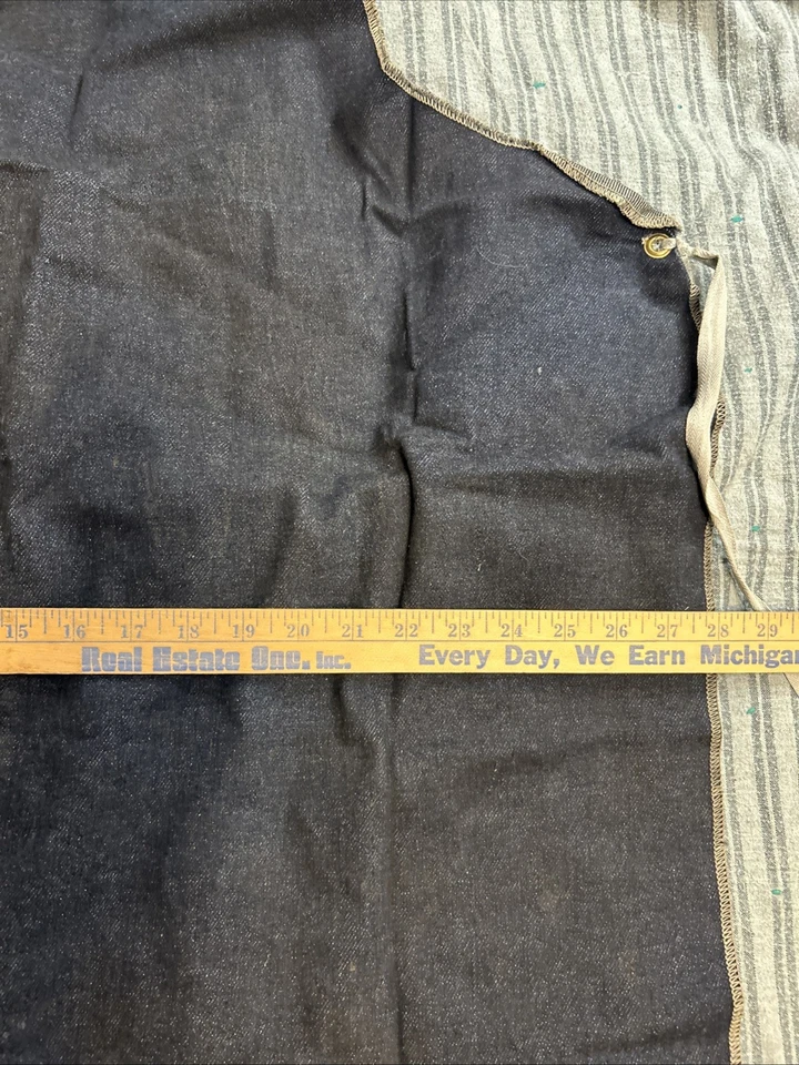 Vtg Clean Indigo Denim Selvedge Apron Workshop WORK WEAR Pontiac Metal Plant - Image 2 of 4