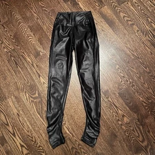 Pure Barre Splits59 Women’s Shiny Black Ruched Detail Leggings XS