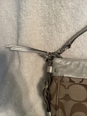 Y2K Coach Signature Zoe Brown Medium Hobo Shoulder Bag F12657 | eBay