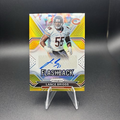 #ad 2020 Panini Prizm Flashback Autographs Prizm #2 Lance Briggs Auto Gold 10 Bears $75.00