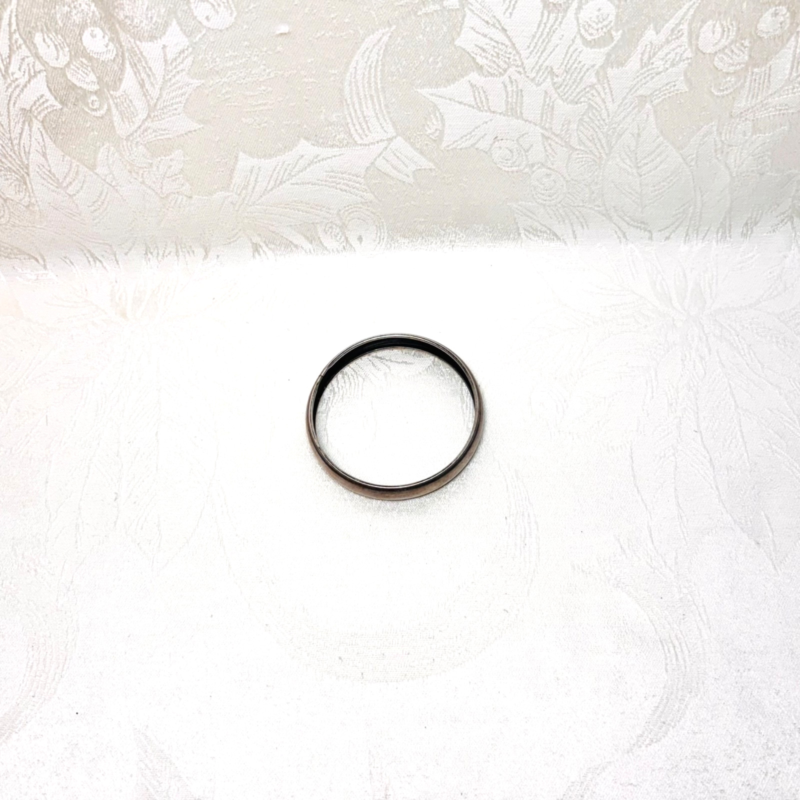 BRACELET solid copper silverplated bangle slide i… - image 2