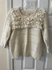 Far Away from Close Anthropologie  Angora Rabbit Hair Blend Sweater Size Large