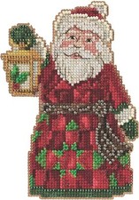 MILL HILL Jim Shore ORNAMENT Beaded Cross Stitch Kit SANTA WITH LANTERN