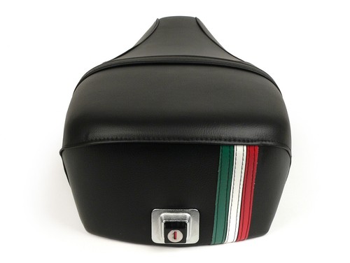 Vespa PX / LML 2T Sedile EFL Style 125 150 200 Dual Made In Italy Nero Tricolore - Foto 4 di 7