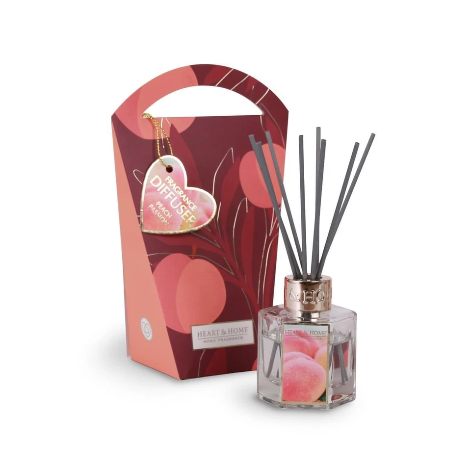 Heart and Home Scented 70ml Reed Diffuser Set SS23 Lemon, Peach, Cotton, Love - Image 3 of 4