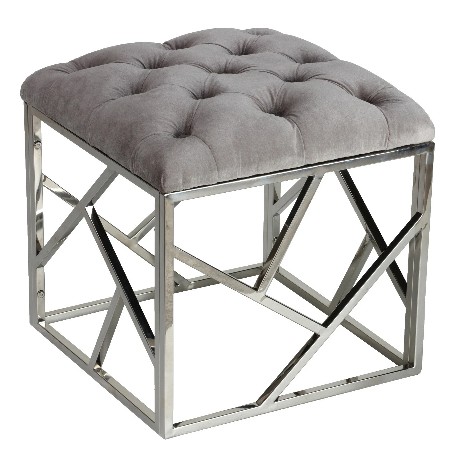 Silver Contemporary Ottomans, Footstools & Poufs