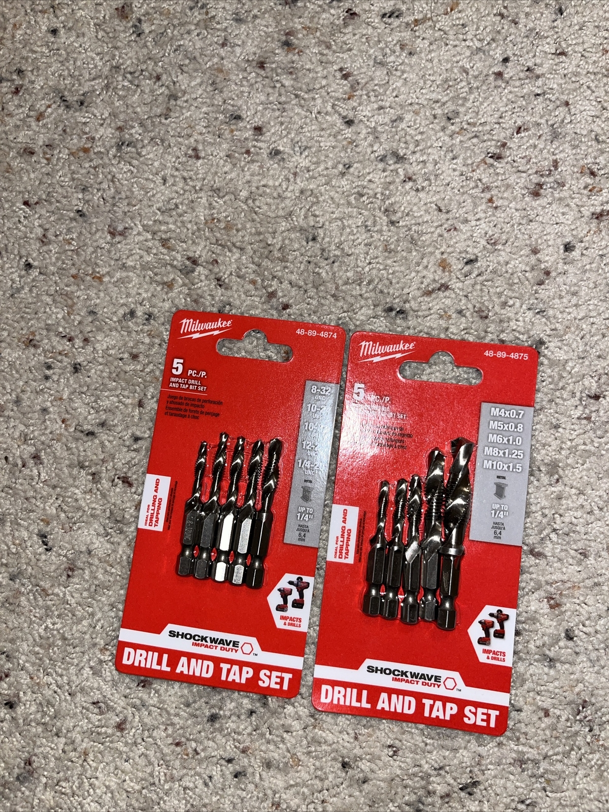 Milwaukee SHOCKWAVE Metric Impact Drill Tap Set 5 Piece (48894875