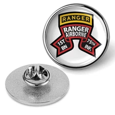 1st Battalion 75th RGT Ranger Airborne Hat Pin Lapel Tie Tac Suit Shirt - Silver