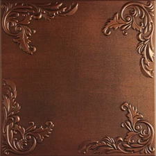 Ceiling Tiles, Glue Up, Styrofoam, MARSEILLE 20" x 20" Antique Copper Brown