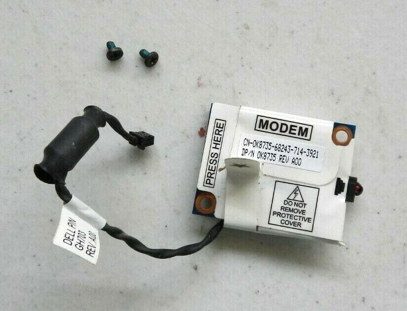 RD02-D110 0K8735 MODEM + GH703 CABLE + SCREWS DELL XPS-210 M1710 M1210 Insp 1525 - Image 2 of 2