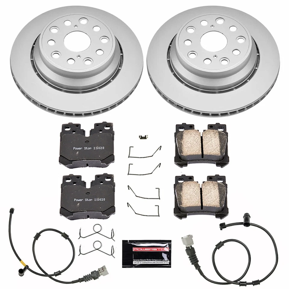 Juego de 2 ruedas traseras CRK5840 Powerstop discos de freno y pastillas para Lexus LS460 10-17 Foto 3 de 3