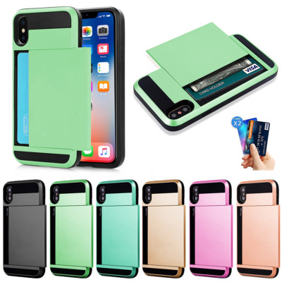Rugged Shockproof Protective Card Holder Case For Apple iPhone X/Xs/Xr/Xs Max