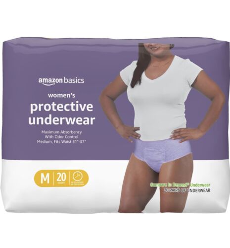 Amazon Basics Incontinence & Postpartum Underwear for Women, 20 Count - 第 1/3 張圖片