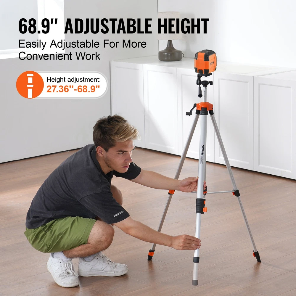 Laser Level Tripod Adjustable Height High Stability Aluminum Lightweight
