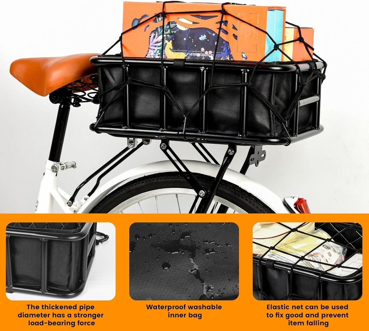 Ebike Accessories For Adult Bikes PIREKZUNT Bike Basket Large