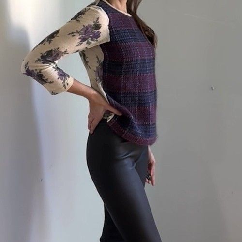 Vintage Tricot Comme des Garcons Mohair Pullover, kariert und geblümt, M - Bild 1 von 10