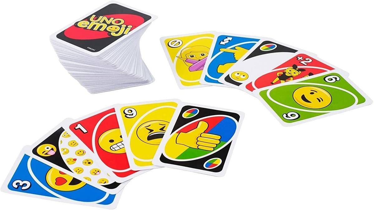 Mattel Games UNO Emojis Original Pack, Multicolor, Special Rule Extra  Cards, NEW