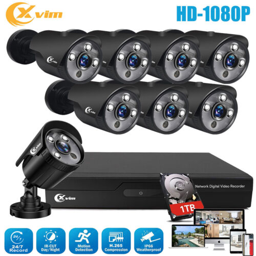 XVIM 1080P HD Outdoor Security Camera System 8CH DVR CCTV Kit 1TB Hard Drive