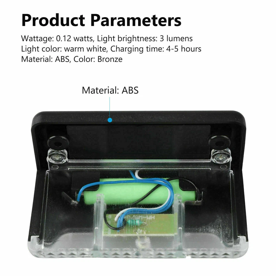 Outdoor Solar LED Deck Lights Garden Path Patio Pathway Stairs Step Fence Lamp - Image 3 of 4