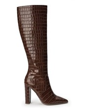 Tony Bianco Lucille Knee High Boot Choc Croc ...