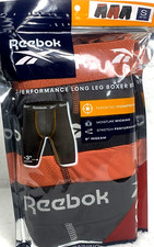 Reebok Men's Boxer Briefs SZ Small 3-Pk 9" Long Leg Performance Breathable