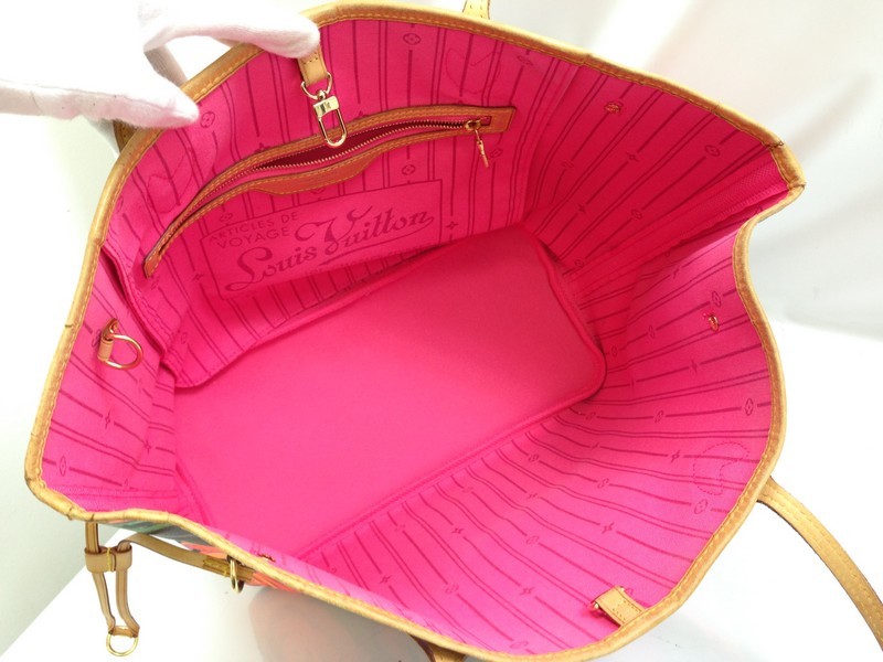 Auth Louis Vuitton Monogram Rose Neverfull MM Tote Ba… Gem