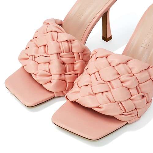 Womens Stiletto High Heel Ladies Slip On Plaited Woven Strap Mule Shoes Size 3-8 - Picture 19 of 25