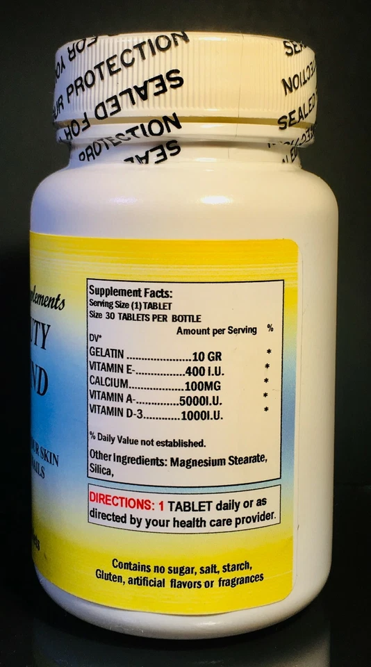 Beauty blend, vitamina A, C, E, D3, calcio, gelatina, ayuda a la mujer - 30 comprimidos. Foto 2 de 2