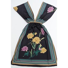 Forever 21 twentyone Deep V-neck Front And Back Summer Floral Print Dress Size S