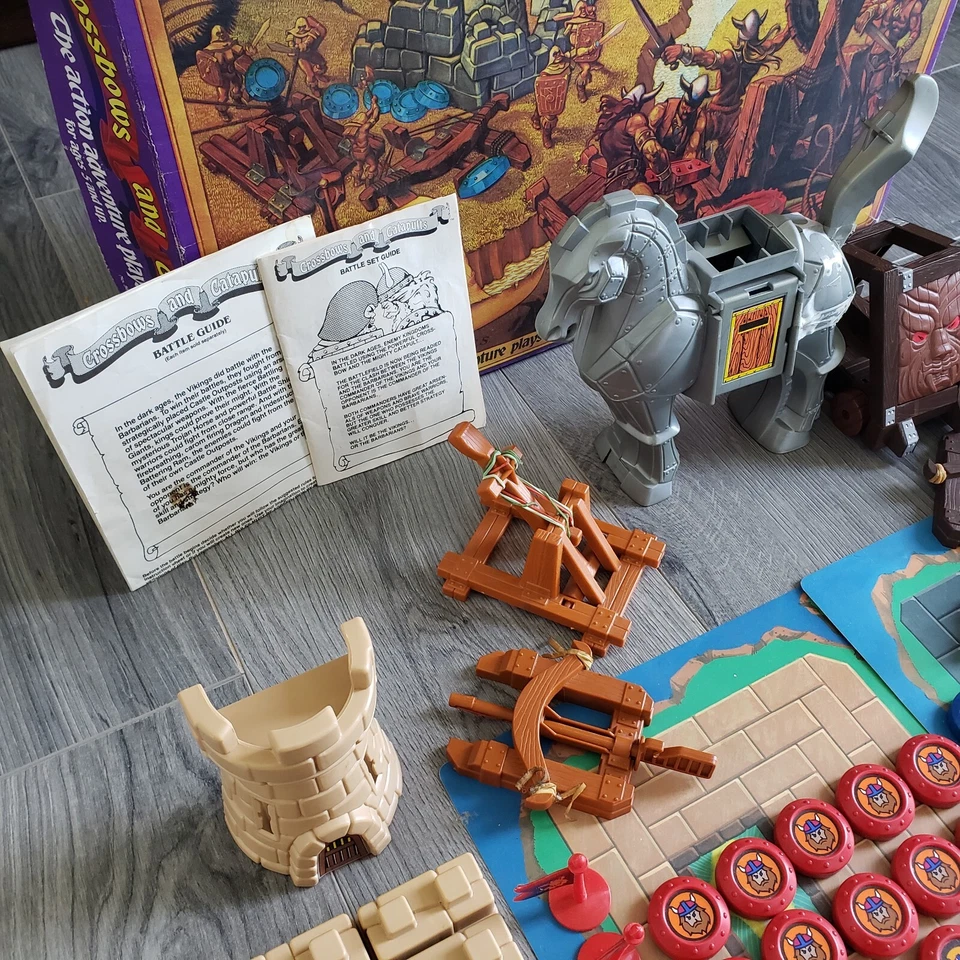 1983 Lakeside арбалеты и катапульты битвы игры набор полный с троян * читать * - Изображение 2 из 4