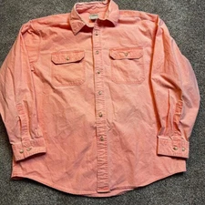 L.L. Bean traditional fit salmon colored casual button shirt size large