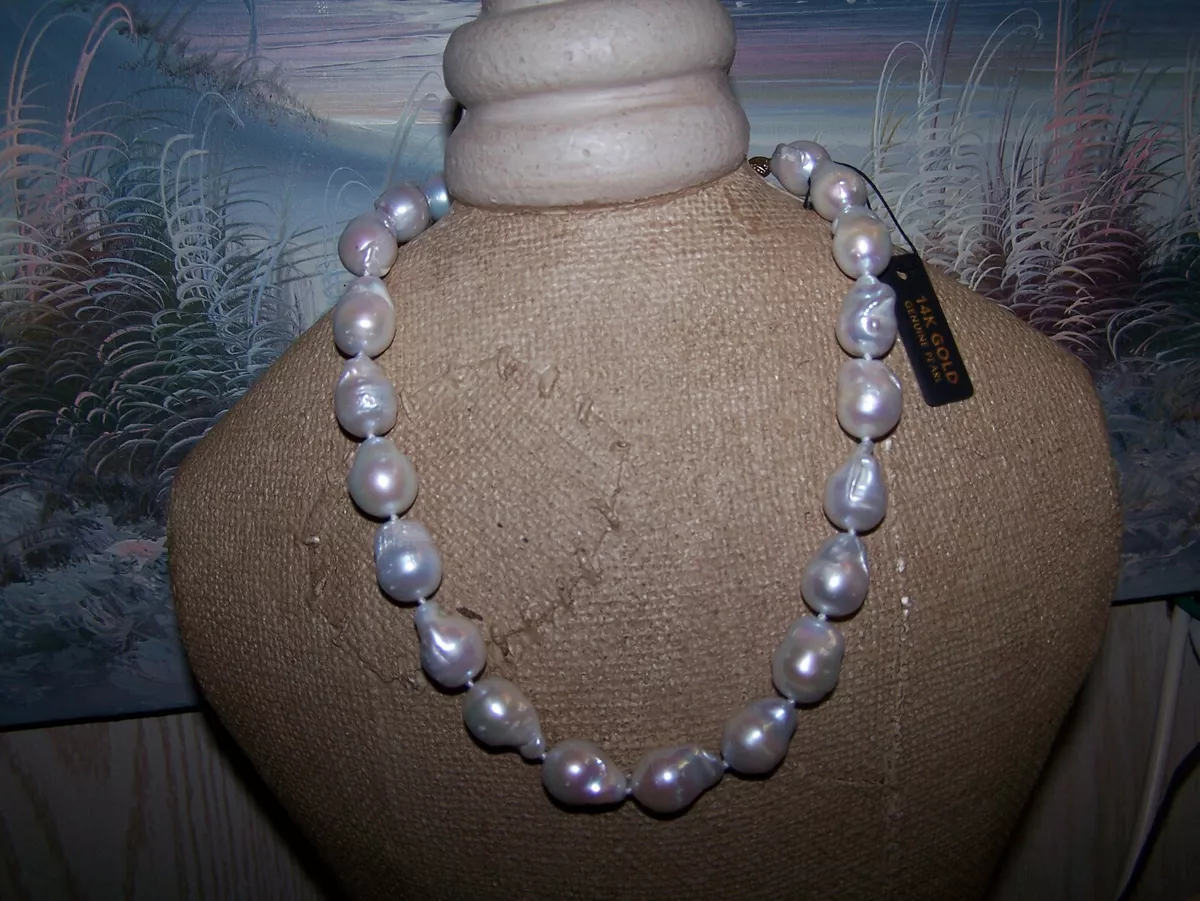 Large Baroque Pearl Strands Tan