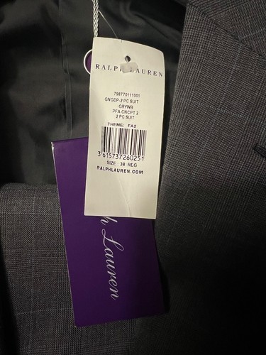 NWT Ralph Lauren Purple Label Exclusive Men's Italian Suit 38R Striped - Picture 5 of 7