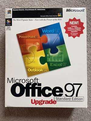 Microsoft Office 97 Standard Edition Upgrade Big Box comes with product key