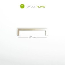 Square Brushed Stainless Steel Kitchen Cupboard Cabinet Drawer Door Handles