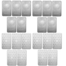 Lot of 10 - 10 oz Royal Canadian Mint (RCM) .9999 Fine Silver Bar - In Stock