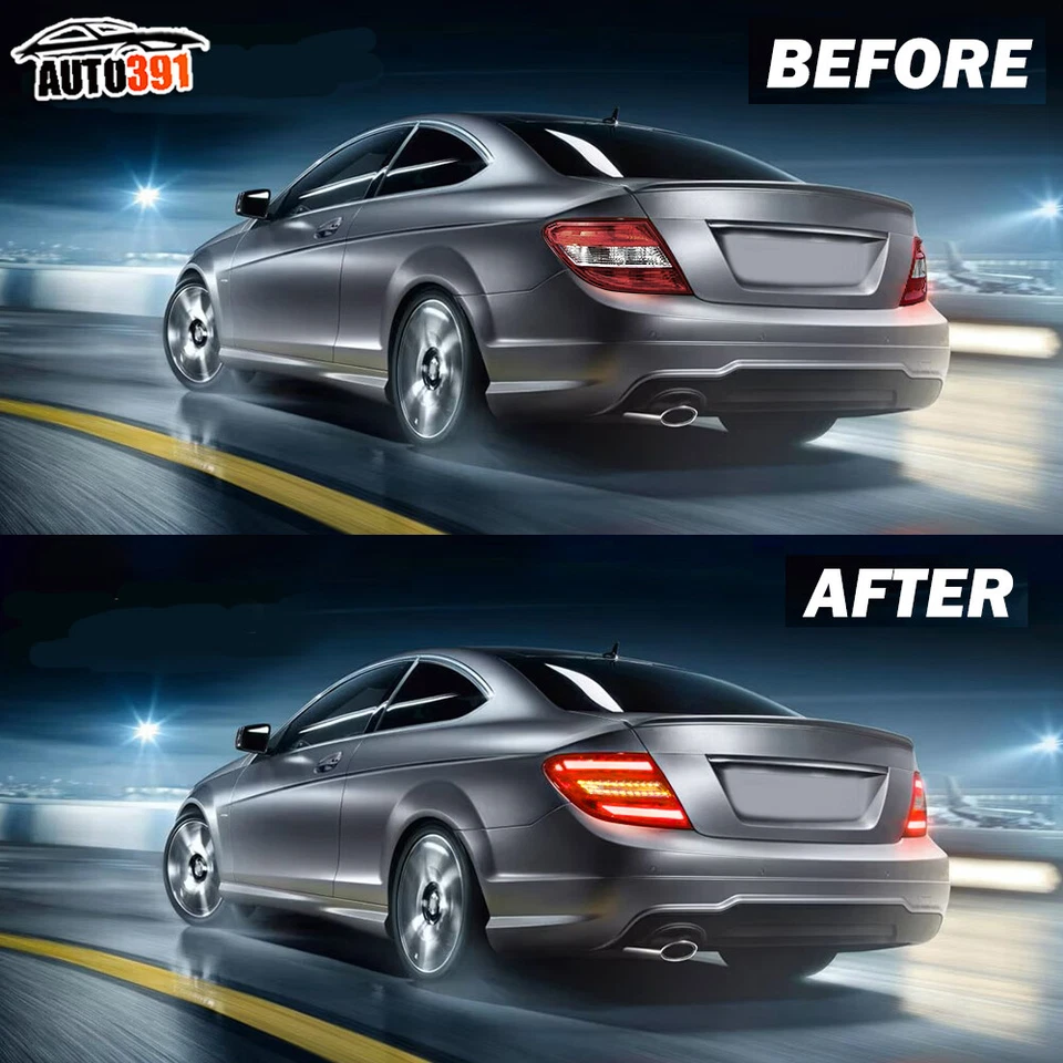 Par de luces traseras LED para MERCEDES BENZ 2008-2010 W204 C250 C350 C63 C300 Foto 3 de 4